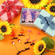 Tigeen 200 Pieces Bean Sprout Hair Clip Funny Plant Hairpins Little Grass Sprout Clips Flower Mushroom Hair Accessories Barrettes Headwear Women Girls Party (Mixed Style) - 200+ 混合風格 - 查看 7