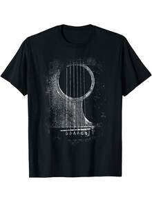 Vintage 100% Cotton T-Shirt With Guitar, Musician, Unisex, Men's And Women's Blouse/Shirt - Quality And Comfort - Special Offer - New Release - màu đen - Xem 1