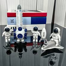 Modelo de juguete de nave espacial de astronauta para niños, modelo de plataforma de lanzamiento de cohete y estación espacial, avión de carga espacial, colección de modelos para niños como regalo de cumpleaños/Halloween/Navidad - Negro - Ver 12