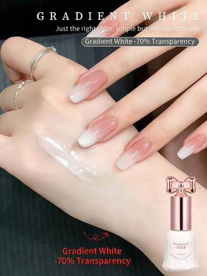 SHANGFEIYA 10ml Farbverlauf transparenter milchweißer Gel-Nagellack, neue Lackierung, halbpermanent, in 2026 eisig-transparenter Gelee-Weißlack, speziell für Nagelstudios, 1 Stück/2 Stücke