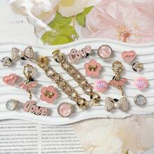 20pcs Gold Tone Shoe Decorations, Gold Chain Shoe Accessories, Rhinestone Shoe Decor Set, Shoe Flowers, Shoe Decorations, Fashionable DIY Shoe Accessories, Suitable As Holiday Gifts - Gold - View 6
