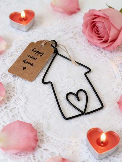 Metal Wire House Pendant Decor, DIY Card Home Art Decoration, New Home Happiness, Warm Home, Perfect Housewarming Gift, Moving Gift, Hanging Ornament