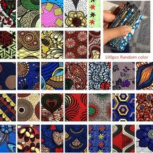 100pcs African Fabric Squares, Polyester Pre-Cut Patchwork Bundle, Multicolor Patterns, Handwash Craft Quilting Fabric, Suitable For DIY Sewing And Handmade Accessories - Mixed Colors - View 2