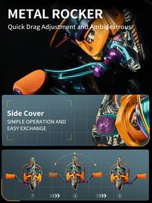 BILLINGS Carrete giratorio, carrete de pesca giratorio de agua dulce ultra suave, con arrastre máximo de 10 kg y bobina de aluminio, relación de engranajes de 5.2:1, carrete de pesca intercambiable izquierda/derecha de metal - Multicolor - Ver 6