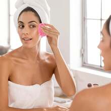 15/25/45 Pcs Compressed Facial Sponges, Heart Shaped Face Exfoliating Mask Good Absorption Remover Sponge Pad Is Strong And Reusable MORE EFFECTIVE DEEP-CLEAN Versatile Use Bathroom, Room, Office, Purse - Multicolor - View 4