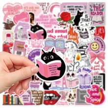 50 Stück rosa kreative Aufkleber, süße rosa wasserfeste Aufkleber geeignet für Laptop, Skateboard, Wasserflasche, Kühlschrank, Gepäck, Gitarre, Tablet, Sammelalbum, Handyhülle, Heimdekoration, Klassenzimmer, Schulmaterial, Geburtstagsparty, Urlaubsgeschenke, Sammelalbum-Zubehör, Schreibwaren, lustige Aufkleber, Kindle - 50 Stück/Satz - Übersicht 5