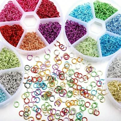 Six Colored Total 1080pcs 6mm Open Aluminum Colored Jump Rings For Choker Necklaces Bracelet Jewelry Making DIY Craft Accessories