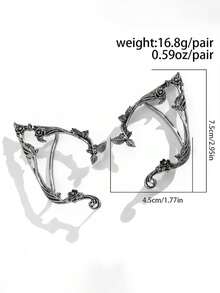 一对复古玫瑰仙子耳环，轻盈飘逸的夹式耳环，完美适用于派对、角色扮演、日常佩戴和仙子主题装扮，是派对配饰、新娘婚礼耳环的理想之选，纯手工制作，也是一份理想的节日礼物。 - 彩色 - 查看 8