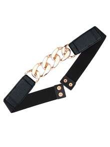 1pc Women's Dark Renaissance Halloween Accessory Fashion Braided Waist Belt, Suitable For Halloween Party Or Daily Wear - Gold - View 4