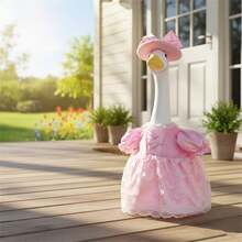 Porch Goose Outfit Set Butterfly Tulle Lolita Dress With Bow Hat For 23'' Porch Goose Country Plastic Cement Statue Costume For Primitive Rustic Summer Outdoor Patio Yard Lawn Decor - 粉紅色 - 查看 1
