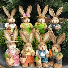 Easter Rabbit Decoration Bunny Figure Cattail Craft Ornament Home Holiday Cute Bunny Home Decoration Easter Rabbit Decoration - 氣球-1個 - 查看 2