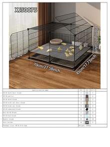 Large Metal Pet Cage, Assembled And Disassembled, Small Animal Habitat With Removable Tray, Suitable For Raising Chicks, Ducks, Rabbits And Other Small Animals - Multicolor - View 15