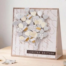 Creative Love Balloon Dies, DIY Scrapbooking Album And Embossing Stencil, Greeting Card Making Tool, Card Paper Cutting Crafts ,Gift Card Making Template Die Cuts. - Silver - View 9