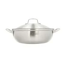 304 Stainless Steel Wok With Lid & Steamer Rack, 12.6in 5-Ply Composite Steel Cooking Pan. Riveted Handles, Induction & Gas Stove Compatible, Dishwasher  Multipurpose Pot For Frying, Steaming, Boiling & Hot Pot - View 5