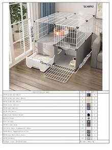 Multi-Functional Cat Villa With Litter Box And Sleeping Area, Modular And Detachable Design, Suitable For Kittens And Multi-Cat Households - Multicolor - View 14