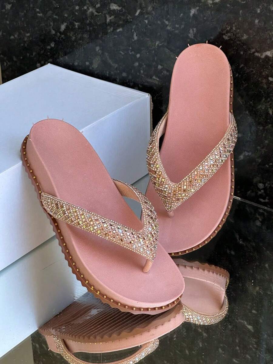 Women's Lizy Flip-Flop Style Sandal 2026 With Rhinestones - New Release - KHỎA THÂN - Xem 1