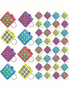 12个装井字棋钥匙扣，塑料钥匙扣，派对小礼物，生日礼物袋填充物，塑料钥匙扣，小背包，课堂交换奖品，情人节礼物，集市奖品，礼品袋填充物，彩纸屑填充物 - 井字棋鑰匙扣 - 查看 8