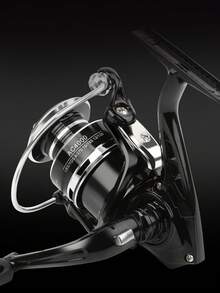 BILLINGS Spinnrulle, max. 22LB, utväxling 5,2:1, 1000-7000-serien med metallvippa och aluminiumspole, lämplig för sötvatten och saltvatten - Svart - Visa 5