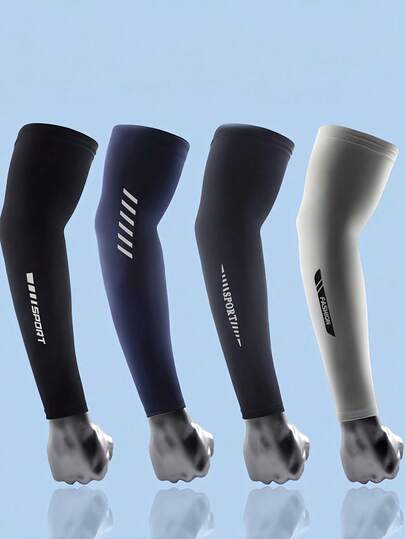 冰丝防晒臂套，男女通用户外骑行防晒，透气速干，轻便运动款，冰丝面料，透气速干，多种颜色可选，袖套设计，防晒功能，“冰爽防晒”运动臂套，适合户外骑行/跑步/健身/日常防晒/四季皆宜