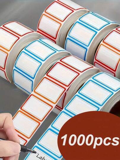 1000/500pcs/1roll Self Adhensive Frozen Food Labels Reusable Residue-Free Peel Rectangular Sticker Water And Oil Repellent Removable Labels For Refrigerators Fridges Pantry Kitchen Organization And Food Containers Bottles Meal Preparation Clean Design Food Date Paper Labels Birthday Stickers Gift Labels Tag Stickers