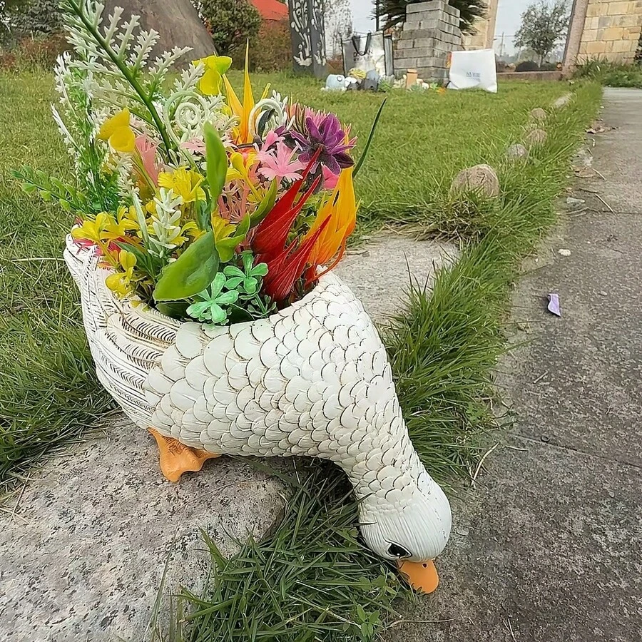 Chậu trồng cây hình động vật sáng tạo, chậu trồng cây hình động vật sống động như thật cho khu vườn và ban công ngoài trời, vật trang trí thú vị cho cây trồng trong chậu, phòng khách, phòng ngủ, phòng học, tiệc cưới, ngày Valentine, quà tặng ngày lễ tuyệt vời nhất, vật trang trí trưng bày, quà sinh nhật, quà tốt nghiệp.