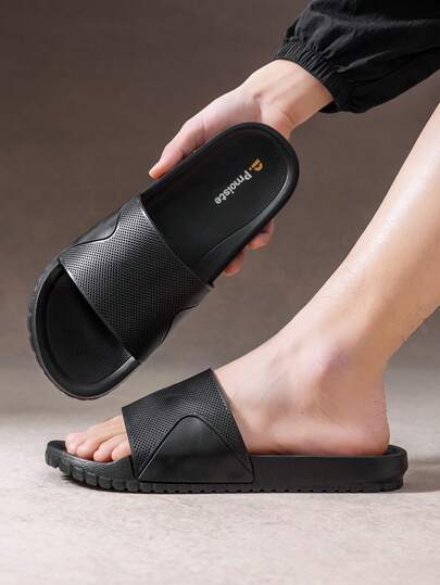 Slides For Men Drainage Function Colorblock Platform House Slippers For Men Sport Shoes EVA Simple Shower Slides