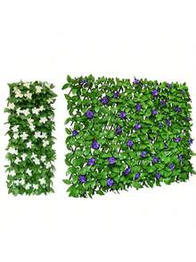 1pc Expandable Privacy Screen, Suitable For Balcony, Patio And Outdoor, Artificial Vine Decor Privacy Screen, Fake Rattan Fence Panel, Applicable For Outdoor Wall, Garden, Backyard Home Decor - Multicolor - View 2