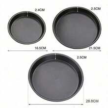 Non-Stick Carbon Steel Pizza Pan Oven Baking Trays Mold Microwave Cake Pan Dish Mould Patisserie Pie Sapan Tools - Black - View 2