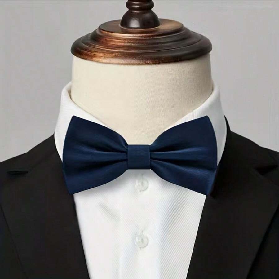 Bow Tie With Adjustable Strap For Adults And Children - Navy Blue Butterfly - View 1