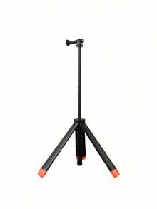 4-In-1 Floating Selfie Stick Tripod - Waterproof Extendable Monopod For D/J/I Action 5 Pro/4/3, X4/X3/Ace Pro 2, Adjustable Height 9.25-22.44 Inch - Black and Orange - View 10