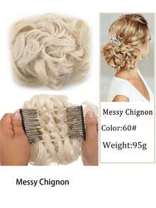 S-Noilite Pince à cheveux synthétique grande taille, accessoires de coiffure pour femmes, rajouts de cheveux, postiche de dessus - Multicolore - Voir 16