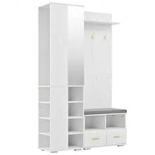 Hall Trees - White + Particle Board - View 10