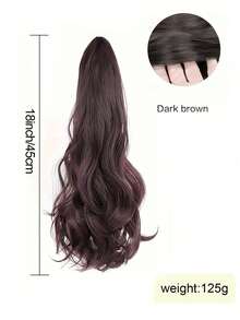 18 Inch Women Ponytail Wig, Long Hair, Clip-On Fixation, High Ponytail, Big Wavy Curls, Natural Long Curly Hair, Fake Ponytail - Multicolor - View 3