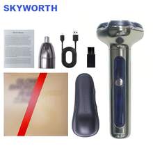 SKYWORTH 2-In-1 Electric Shaver For Men, Tri-Blade Rotary Beard Razor With Nose Hair Trimmer, Fast Rechargeable Grooming Shaver For Daily Face & Detail Grooming, Multi-Purpose Gift For Men - Multicolor - View 11