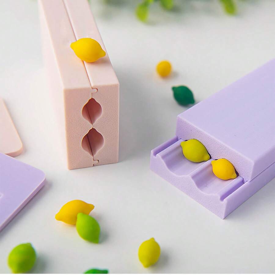 2件套3D柠檬软陶手工擀压模具，迷你水果粘土吊坠造型擀压模具DIY手工工具 - 檸檬 - 查看 1