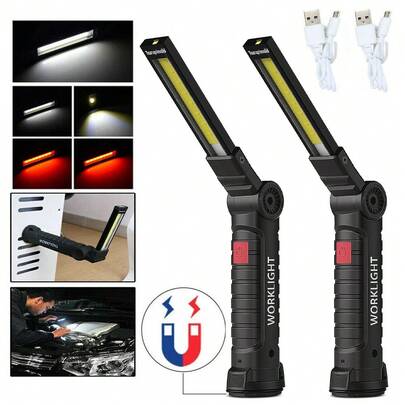 LED Work Light - Rechargeable Magnetic Cordless, Battery Powered, Underhood Light With Hooks For Car Repair, Inspection, Garage, Workshop, Emergency - Portable, And Durable Mechanic Light With Long-Lasting Battery Life
