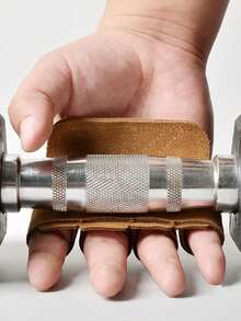 2pcs Leather Weight Lifting Gloves, Palm Protection, Unisex Fitness, Gymnastics, Grip Strength, Pull-Ups, Weightlifting Workout - Multicolor - View 2