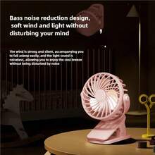 OBOVAY 500 mAh Ventilateur électrique portable rechargeable, ventilateur pivotant à 360° avec crochet de montage et veilleuse, refroidisseur d'air pour le camping en extérieur - plusieurs styles - Voir 10