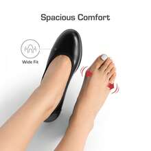 Women's Chunky Round Toe Low Block Heels Pumps Comfortable Round Toe Elegant And Fashionable Dress Wedding Work Shoes - 黑色 - 查看 3