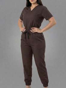 Scrub Sets - Chocolate Brown - View 5