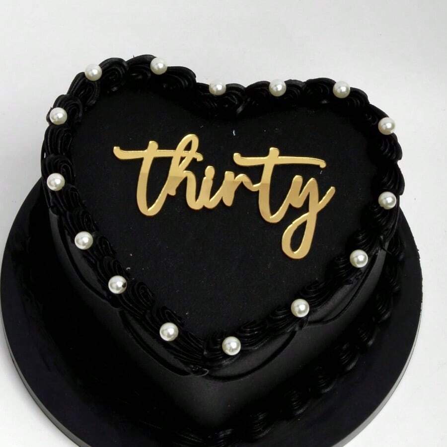 C505 Acrylic Gold Thirty Cake Topper, Happy 30th Birthday Cake Decors - 30 Years Old Party Decorations, 30th Anniversary Party Decorations - 最初的 - 查看 1