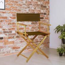 18 Inch Director's Chair – Natural Frame With Brown Canvas For Outdoor, Patio, Or Studio Use - Natural Frame + 18" - Classic Height + Natural Frame/Brown Canvas - View 2