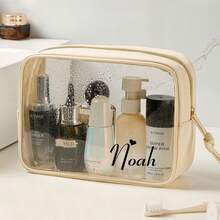 Customized Transparent Cosmetic Bag, Bride Bridesmaid Travel Toiletry Bag With Logo, Personalized Makeup Bag, Bridal Shower Gift, Birthday Gift For Women, Makeup Lover Gift, Ladies Toiletry Bag - Multicolor - View 5