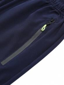 男士轻薄蓝色运动短裤，弹力腰带配抽绳，跑步训练短裤，面料柔软，可机洗，夏季男士跑步训练，户外足球运动男友风短裤 - 藍色 - 查看 7