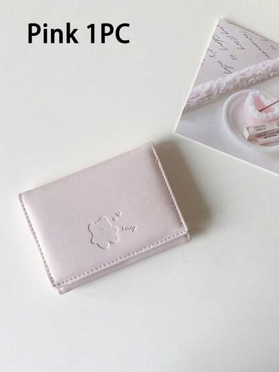 Korean Bow Student Wallet Women's Short Wallet High-End Trifold Coin Card Holder Wallet Multi-Function Women Short Wallet Coin Purse Flap Card Holder Envelope Wallet For Women Wallet Mini Wallet Purse Wallet Small Wallet Cute Wallet Cute Things