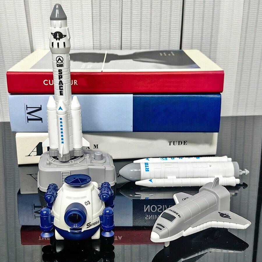 Juego de vehículo espacial cohete aeroespacial, un conjunto de modelos de juguete interesante y divertido para que los niños aprendan a través del juego