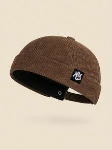 男女通用纽约标志复古灯芯绒飞行员帽，可调节无檐复古时尚帽，适合日常通勤、聚会、外出、街头服饰、摩托车骑行，四季皆宜。 - B - 查看 13