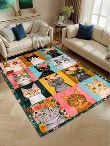 Thảm họa tiết mèo, quà tặng trang trí cho người yêu mèo, thảm dễ thương sáng tạo, thảm trang trí nhà đa năng, phù hợp cho phòng khách, phòng ngủ, hành lang, nhà bếp, phòng tắm, phòng chơi game, phòng học, tủ quần áo, phòng trẻ em, không gian ngoài trời, phong cách tối giản Bắc Âu, vật dụng trang trí nhà cửa thiết yếu. - Nhiều màu - Xem 14