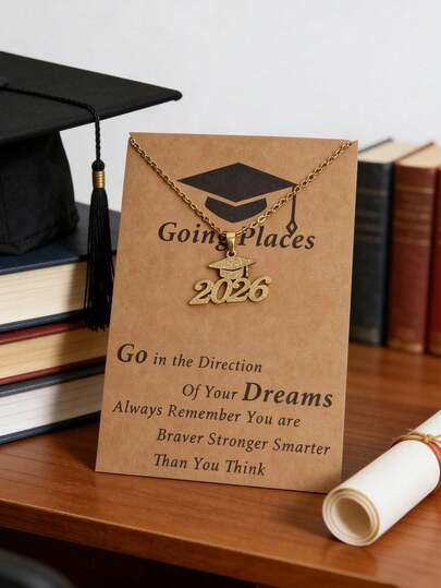 2026 Graduation Necklace For Women, Includes Card, Inspirational Card, Suitable As Graduation Gift For Best Friends, High School Graduates, College Graduates, Retirees, Daughters And More