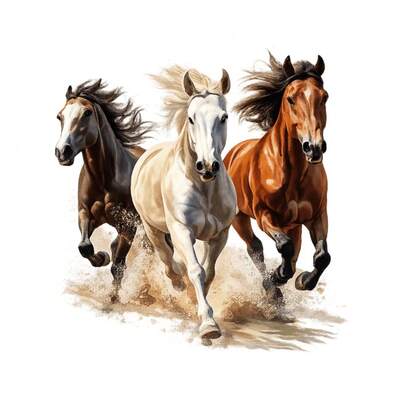 1 pieza Adecuado para pegatina de transferencia de calor DIY, con diseño de 3 caballos corriendo - Calcomanía de transferencia de calor lavable para camisetas, sudaderas, mochilas, decoración de ropa, adecuado para manualidades con tema de caballos